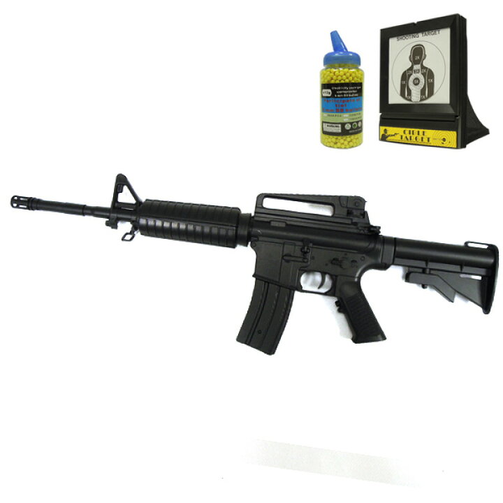 楽天市場】電動エアガン BB弾＆ターゲット付 M4A1型 エアーガン BB弾 