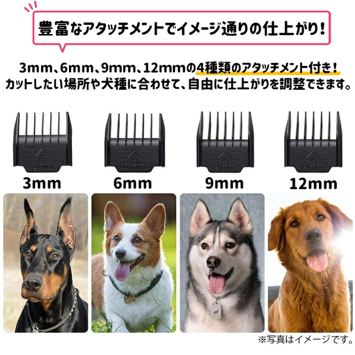 楽天市場 ペット バリカン ご購入特典 グルーミンググローブ付き 電動 低騒音 犬 バリカン 猫 初心者 プロ仕様 トリマータイプ トリミング アタッチメント 充電式 全身カット用 コードレス 送料無料 バリカンp2セット お宝ワールド