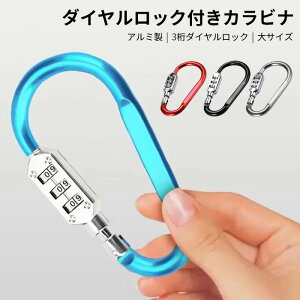\10月25日全商品ポイント10倍+5の日4倍!!/ ロック付きカラビナ ラージサイズ 2個セット 3個セット 鍵 暗証番号 ダイヤル式 ワイヤーロック 軽量 ダイヤルロック 旅行 ゴルフ アウトドア 登山