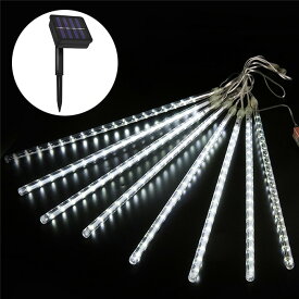 ＼1月14日20時〜店舗10倍+39店2倍+割引10％OFF／ LEDイルミネーションライト 流れる スノーフォールライト ソーラー 充電式 LED イルミネーション スノードロップ ツララ 流星 つらら 50cm 8本セット 連結可能 防水 ベランダ 屋内 屋外 ###電飾LXD-50CM-###