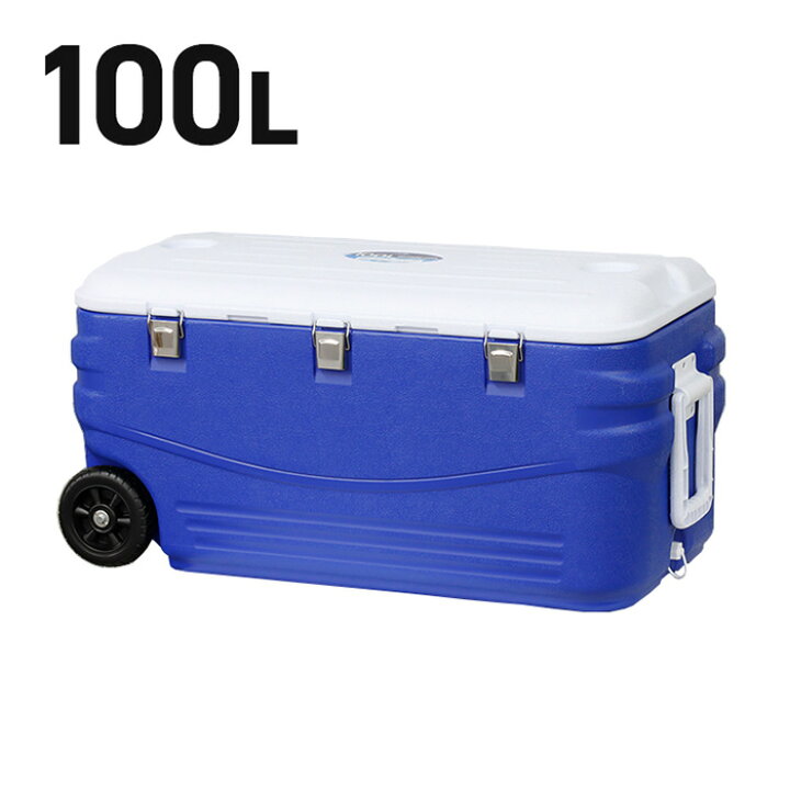 RAKU クーラーボックス 釣り 45 L 大容量 約120時間保冷 保冷剤10個付き 大型 保冷箱 キャスター付き 持ち運びやすい クーラー ボックス  30l