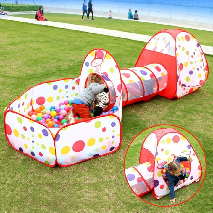 楽天市場 子どもテント 子供 プレイ キッズテント 赤ちゃん トンネル ボールハウス ボールプール トンネル テント 子供テント 子供用 室内 子供用テント 3点セットテント 折り畳み式 バスケットネット トンネル プレイハウス 収納バッグ付き 送料無料 3in1 Etzp