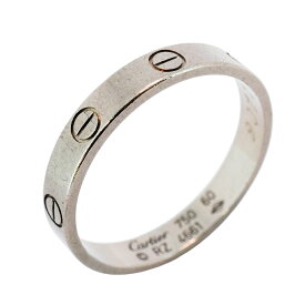 【5jfb0884】カルティエ リング ミニラブ K18WG ホワイトゴールド ＃60【中古】メンズ