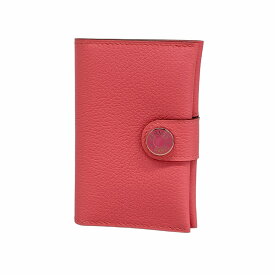 【6ea0182】エルメス カードケース RMS エバーカラー ローズエテ シルバー金具 K刻印【中古】レディース