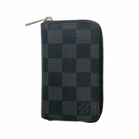 【6eb1144-k】ルイヴィトン コインケース ダミエ・グラフィット ジッピーコインパース N63076 グレー ブラック【中古】レディース