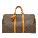 ★SALE【5of6423】ルイヴィトン ボストンバッグ モノグラム キーポル45 M41428 ブラウン【中古】メンズ レディース ユ…