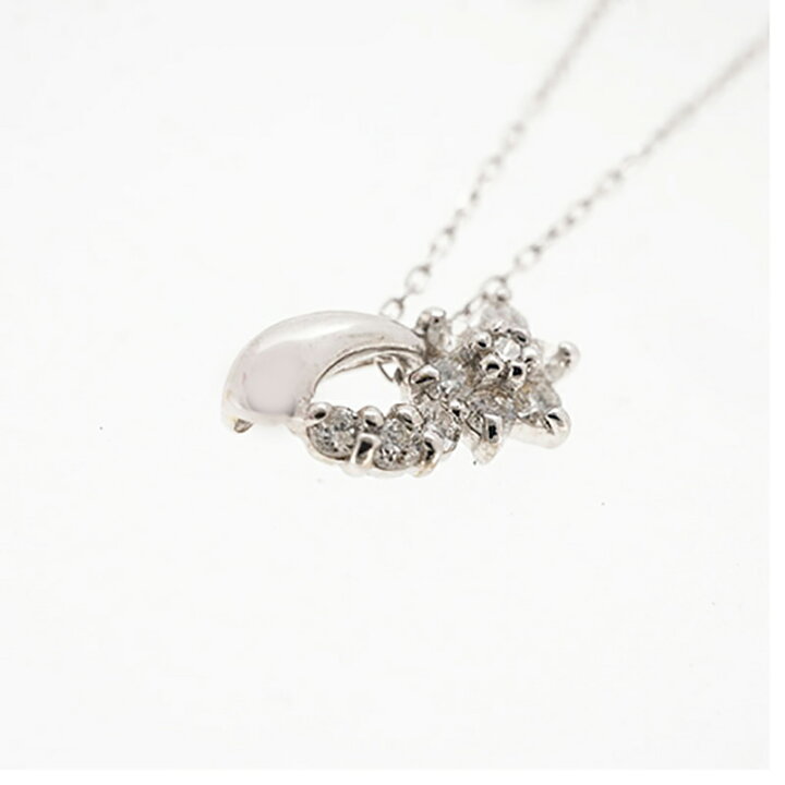 楽天市場】【ju160】ダイヤモンド ネックレス/0.1ct/K18WG ホワイト 