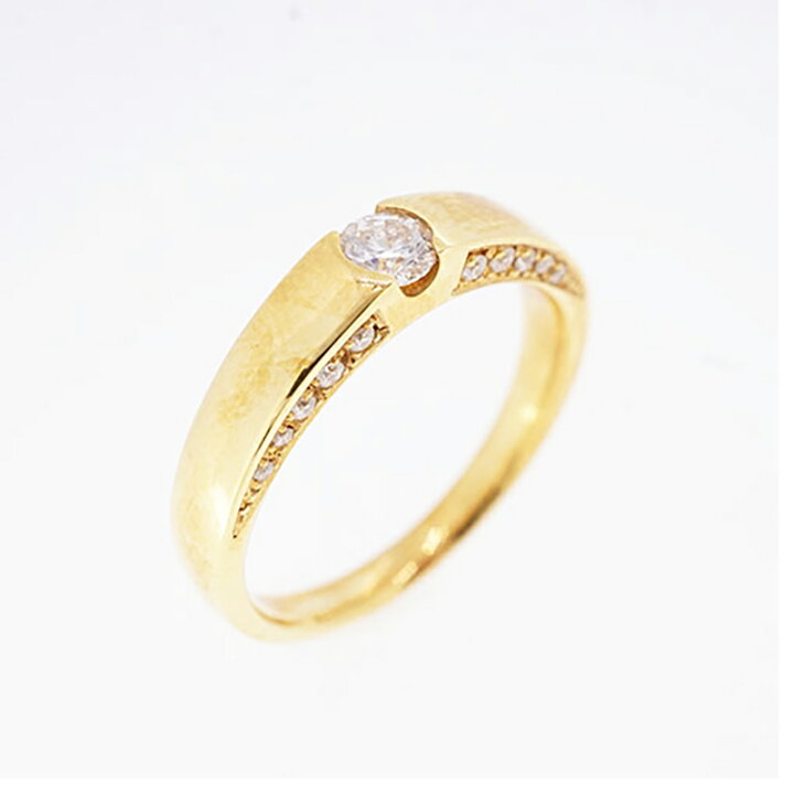 楽天市場】【jv415】ダイヤモンド リング/0.180ct/0.11ct/K18YG  