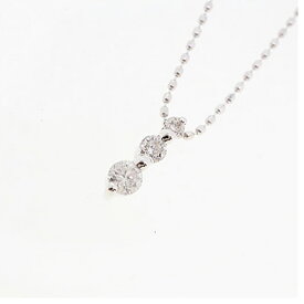 【jv523】ダイヤモンド ネックレス/0.15ct/K18WG ホワイトゴールド/未使用