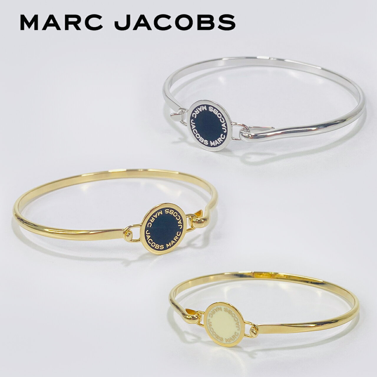 通販超激安 マークジェイコブス MARC JACOBS ブレスレット レディース M0008540 068 エナメル ロゴディスク シルバー ブラック  リコメン堂 通販 PayPayモール