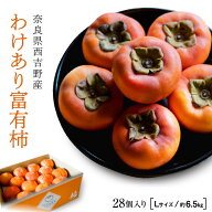 【奈良西吉野産わけあり無選別富有柿（訳あり L 28個入り・約6.5kg）】送料無料 富有柿 柿 奈良 吉野 西…