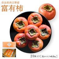 【奈良西吉野産採りたて直送富有柿（家庭用 2L 24個入り・約6.5kg）】送料無料 富有柿 柿 奈良 吉野 西吉…