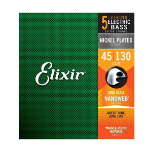 Elixir エリクサー エレキベース弦 5弦用 14202 LIGHT (.045〜.130)【NANOWEB】