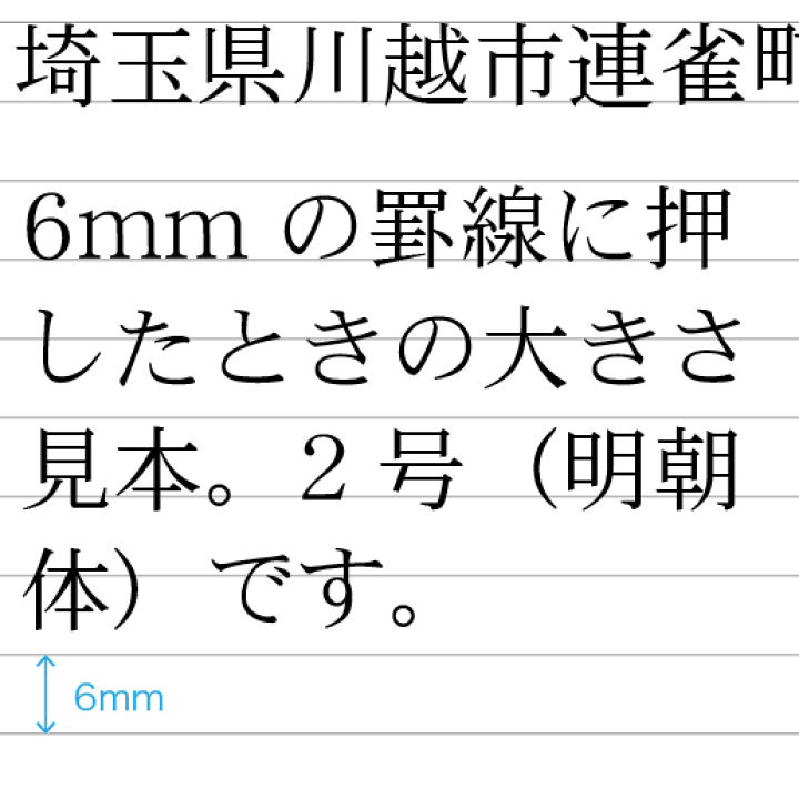 楽天市場】1行ゴム印【2号4cm迄】文字サイズ：約7mm（20point