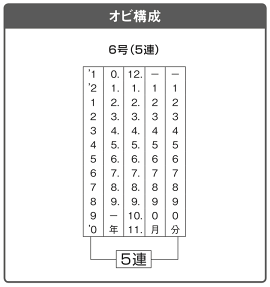 テクノタッチ回転印欧文日付5連(ゴシック体)6号