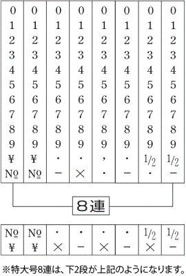 テクノタッチ回転印欧文8連(明朝体)1号