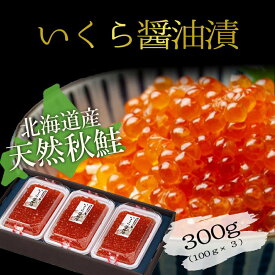 500円offクーポン 天然秋鮭 いくら醤油漬け 小分け 北海道産天然秋鮭卵 歯舞昆布醤油使用 いくら 醤油漬 300g(100g×3) 海鮮セット お取り寄せ 高級 豪華 誕生日 プレゼント イクラ