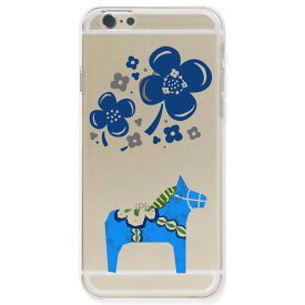 iPhone ケース クリア 北欧風デザイン 馬 ブルー iphone13 iphone12 iphone8 iphone7 plus 7 plus 6 plus 6s x おもしろ かわいい スマホケース