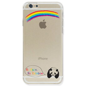 パンダ iPhone ケース クリア パンダと虹 iphone13 iphone12 iphone8 iphone7 plus 7 plus 6 plus 6s x おもしろ かわいい スマホケース