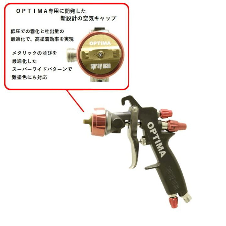 楽天市場】恵宏 スプレーガン OPTIMA オプティマ カップセット 口径 