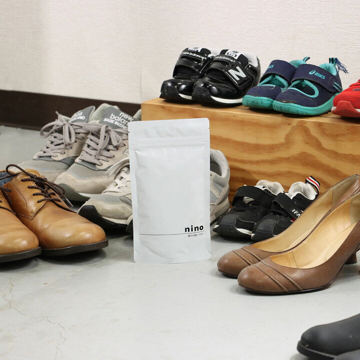楽天市場 靴 消臭 粉 Nino ニーノ 靴の消臭パウダー 100g 日本製 天然成分 靴の消臭剤 靴用消臭パウダー 靴消臭パウダー 白い粉 におい 臭い 消し方 取り方 対策 メンズ レディース スニーカー ブーツ 革靴 臭い消し パウダー 除菌 靴用 消臭剤 抗菌 大容量 メール便