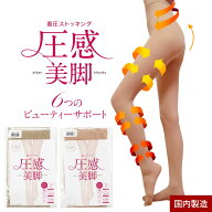 〈在庫一掃セール〉着圧ストッキング 圧感美脚 20デニール ボディメイク ヒップアップ【抗菌 防臭 ナチュ…