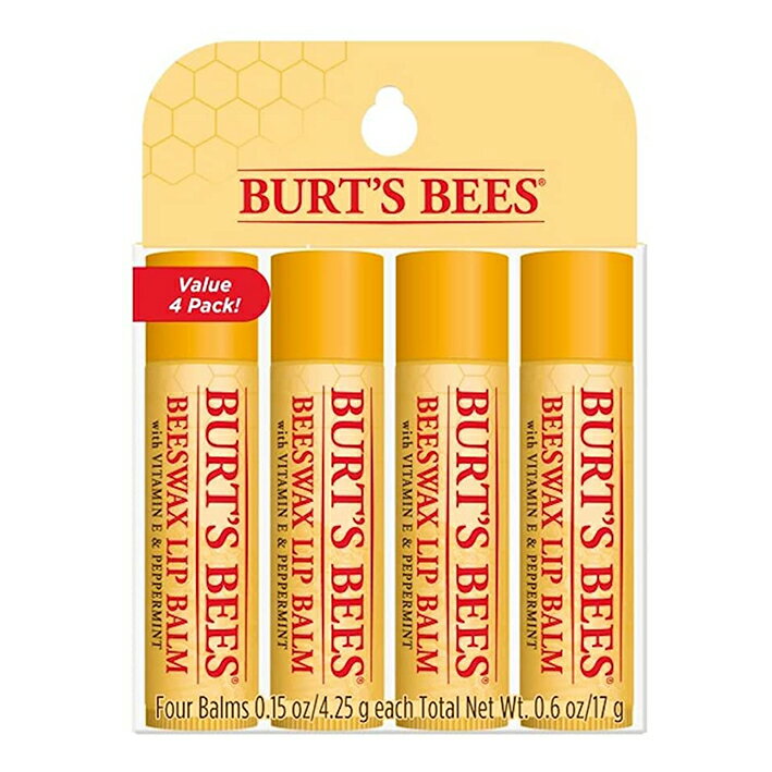 Burt's Bees バーツビーズ  ビーワックス リップバーム 4.25g 4個セット 