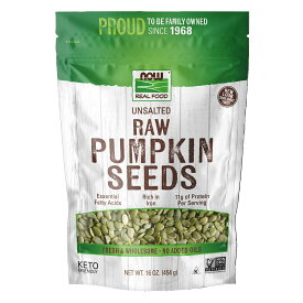 NOW Foods, Pumpkin Seeds, Raw and Unsalted, Essential Fatty Acids, Rich in Iron, Excellent Source of Protein, Certified Non-GMO, 1-Pound