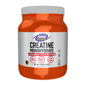 NOW Sports Nutrition, Creatine Monohydrate Powder, Mass Building*/Energy Production*, 2.2-Pound