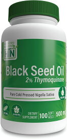 Health Thru Nutrition Black Cumin Seed Oil GMO Free 500Mg Softgels First Cold Press 100 Count