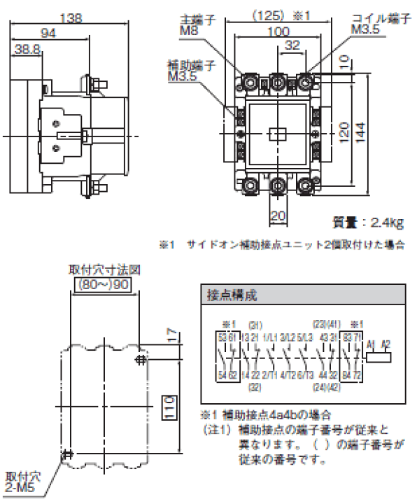 楽天市場】標準形電磁接触器（ケースカバーなし）富士電機 SC-N6
