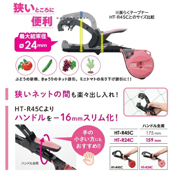 楽天市場】MAX マックス 園芸用結束機 楽らくテープナー HT-R24C 
