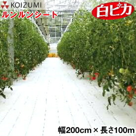 KOIZUMI (小泉製麻)　防草シート　ルンルンシート　白ピカ　幅200cm×長さ100m