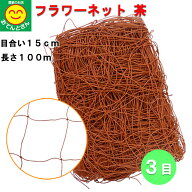 おてんとさん　フラワーネット　茶　15cm　3目　100m　400D×24本撚り
