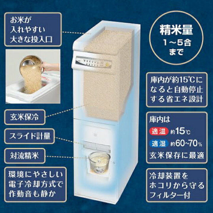 楽天市場】エムケー 保冷精米機 冷えっ庫 精米処 PRC-20W 玄米収納量 