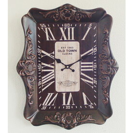木製掛け時計 ビッグクロック オールドタウン ダークブラウン イシグロ 31054