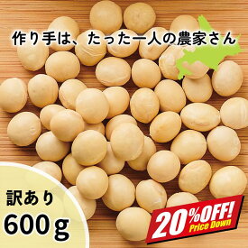 【楽天スーパーSALE20%オフ】甘い 大豆 北海道産 訳あり 600g 豆乳用 味噌用 乙部町産 大莢白乙女 おおさやしろおとめ 国産 希少品種 大粒 白大豆 乾燥大豆 令和6年産 煮豆 豆料理 豆乳 豆乳用大豆 味噌作り タンパク質 乾物 無添加 健康 買いまわり ポイント消化 送料無料