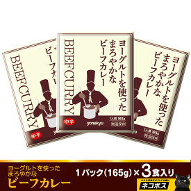 ヨーグルトを使ったまろやかなビーフカレー【165g×3食入り】【おためし送料無料！】【1000円ポッキリ】