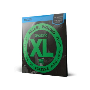 yGLx[Xz __I D'Addario EXL220-5 5-String Super Light Long 40-125 XL NICKEL Ki X[p[Cg x[X 