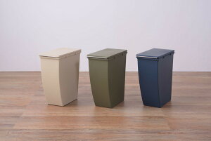 【ゴミ箱】 ダストボックス 20L ごみ箱 おしゃれ インテリア シンプル 連結 オープン式 隠しキャスター ポリプロピレン パッキン付き 袋止め付き 北欧 分別 スリム ベージュ ネイビー グリー