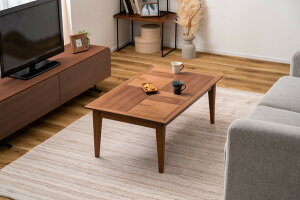 【コタツ 長方形】 こたつ 石英管ヒーター テーブル ブラウン ウォルナット 長方形 木目 スイッチ シンプル オールシーズン 木製 天然木 やぐら 一人暮らし リビング ソファ 座椅子