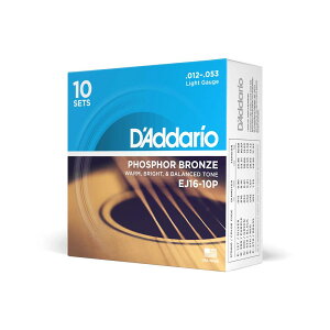 �y10�Z�b�g�p�b�N 1�Z�b�g�Âw����肩�Ȃ肨�������I�I�z �_�_���I D'Addario EJ16-10P Light 12-53 PHOSPHOR BRONZE �A�R�[�X�e�B�b�N�M�^�[�� �P�i�w����肨������ ���K�i �A�R�M�� �A�R�[�X�e�B�b