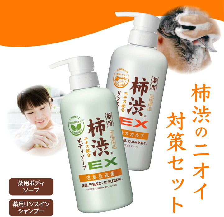 楽天市場】【エスジェ 薬用柿渋エキス配合ボディソープ リンスイン 