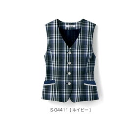 事務服 制服 ベスト レディース ホームクリーニング セロリー Selery S04411 背抜き仕立て スタイルアップシルエット