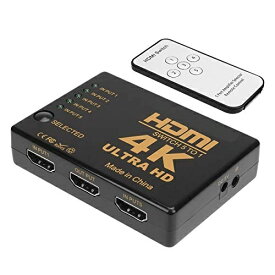 HDMI セレクター 5入力1出力 HDMI 分配器 自動手動切り替え USB給電 リモコン付き スプリッター 切替器 4K 3D PS4、Nintendo Switch 、XBOX ゲーム機など対応