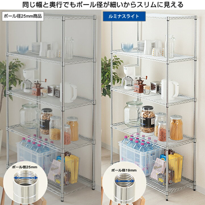 楽天市場】ルミナス ラック スチールラック 幅60 奥行35 4段 スリム 隙間 すき間 収納 棚 おしゃれ 省スペース キッチン収納 本棚 オープン ラック レンジラック 玄関 押し入れ ランドリー メタル DIY カスタム ルミナスライト ポール径19mm 幅59.5×奥行34.5×高さ121cm ... 楽天市場】ルミナス ラック スチールラック 幅60 奥行35 4段 スリム 隙間 すき間 収納 棚 おしゃれ 省スペース キッチン収納 本棚 オープン ラック レンジラック 玄関 押し入れ ランドリー メタル DIY カスタム ルミナスライト ポール径19mm 幅59.5×奥行34.5×高さ121cm ...