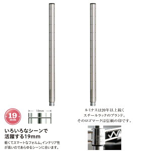 ルミナス 公式 ラック パーツ ポール 高さ30 延長ポール 柱 ポール径19mm 2本セット スチールラック ワイヤーラック オープンラック メタル パイプラック 収納棚 収納 棚 業務用 スチール棚 頑