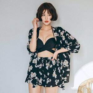 水着 レディース ビスチェ ビキニ 4点セット ブラ 凹凸 オフショルダー オープンショルダー フリル シャーリング ショーツ バスト 盛れる ワイヤー入り 二の腕 カバーアップ 定番 ベーシック