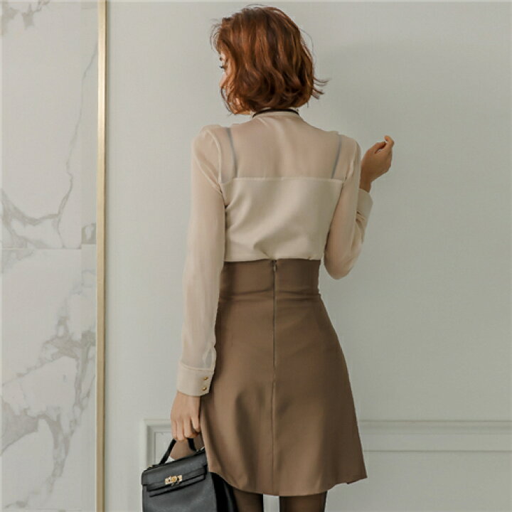 楽天市場】秋冬 セットアップ シフォントップス フレアスカート 2点  