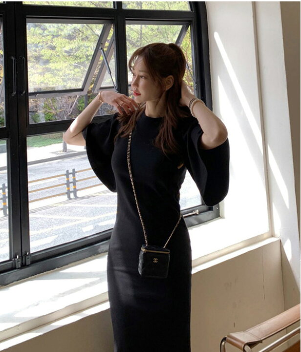 楽天市場 タイトワンピース ドレスワンピース 無地ワンピース フォーマルワンピース 結婚式ワンピース ミディアム丈 ロング丈ワンピース おしゃれ シンプル 大人かわいい 大人可愛い 通勤 オフィス カジュアル パーティー 二次会 お呼ばれ 大きいサイズ One Piece Dress